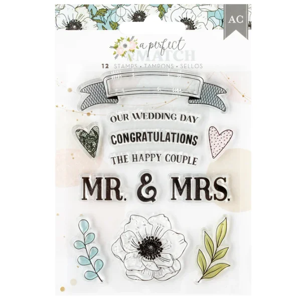 American Crafts - A Perfect Match Collection - Clear Acrylic Stamps