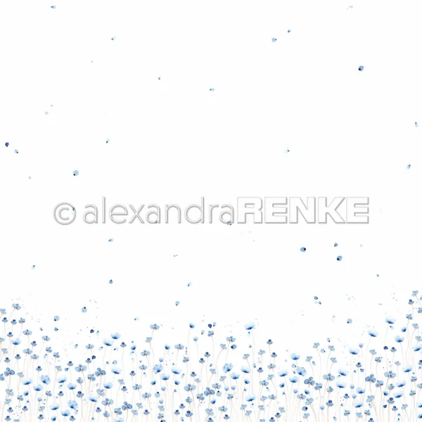 alexandra RENKE - Papel de diseño 'Delicado prado de flores azules'