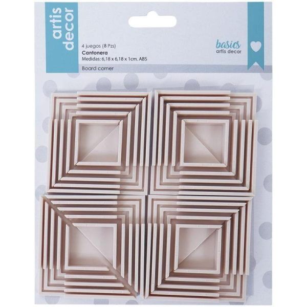 Artis Decor - Juego de 8 cantoneras rosa para cartonaje 1,5-2- 2,5 y 3mm.