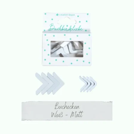Creative Depot - Esquinas para libros - blanco - mate - 8 piezas