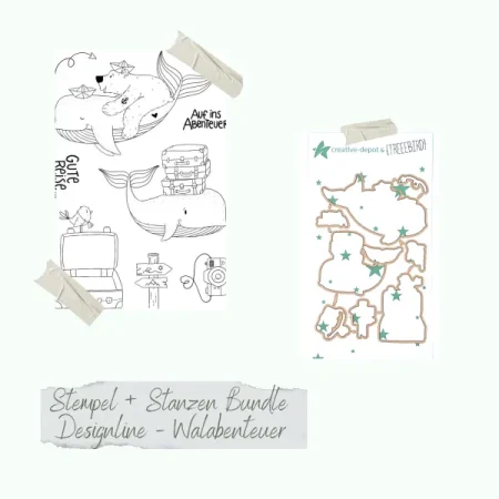 Creative Depot -Set de Sello y Troquel - Aventura de Ballenas