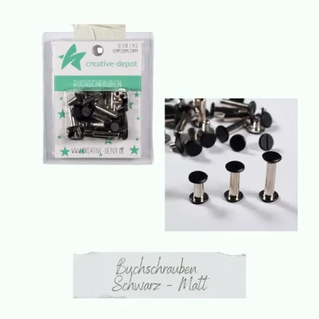 Creative Depot - Tornillos para libros Negro - Mate