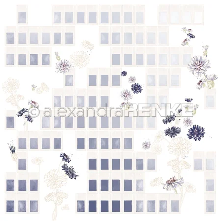 alexandra RENKE - Papel de diseño 'Creative Blossom Colour Cards Cornflower'