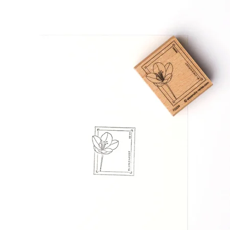 alexandra RENKE - Sello de madera - 'Poste de flores de azafrán'