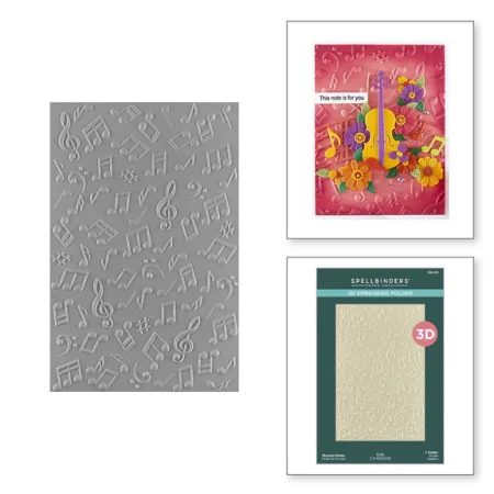 Spellbinders - Carpeta de relieve 3D de notas musicales