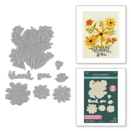Spellbinders - Carpeta de corte y relieve 3D - Ramo de agradecimiento