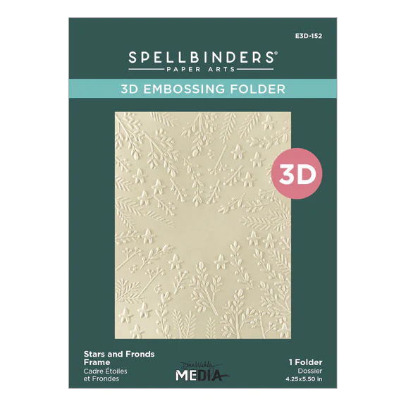 Spellbinders - Carpeta de relieve 3D con marco de estrellas y hojas - Imagen 3