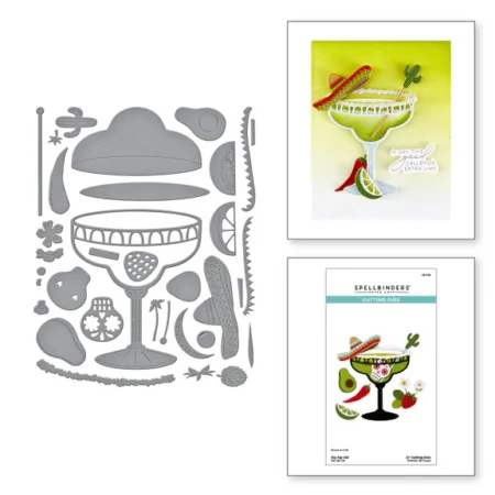 Spellbinders - Troqueles grabados Sip Sip Olé" - Happier Hour