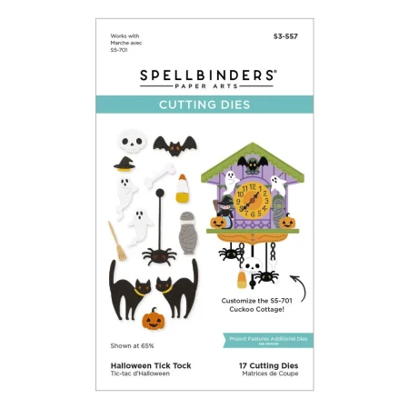 Spellbinders - Troqueles grabados de Cuckoo Cottage: Halloween, Tic-tac (S3-557)