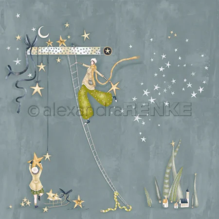 alexandra RENKE - Papel de diseño  'Figuras navideñas Escalera al Cielo' 200 g/m²