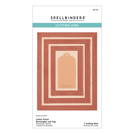 Spellbinders - Troqueles grabados Happier Hour Linear Touch Rectángulos y etiqueta