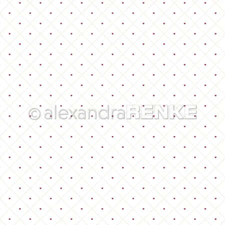 alexandra RENKE Papel de diseño 'Corazones de cuadrícula pequeña
