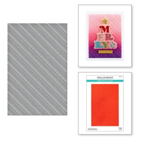Spellbinders - Peppermint Stripes Embossing Folder from the Merry & Bright Collection