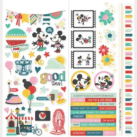 Simple Stories - Say Cheese Happiest Place Cardstock Stickers Icons