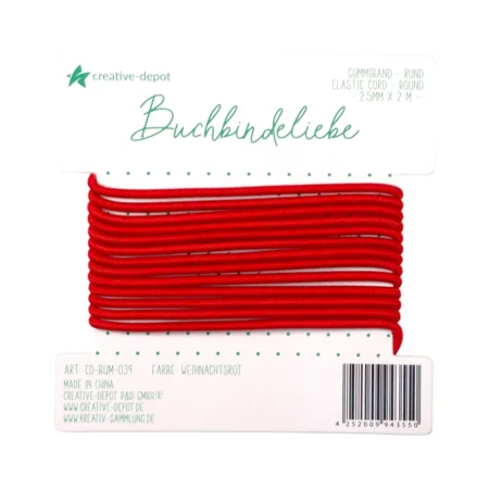 Creative Depot - banda elástica -  Color rojo navidad - Redonda