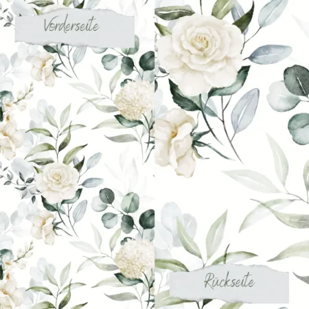 Creative Depot - Papel decorativo - Flores blancas - Impresión a doble cara