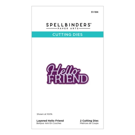 Spellbinders - Essentially Yours Sentiments Etched Dies Layered   Hello Friend