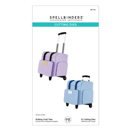 Spellbinders - We All Have Baggage Etched Dies Rolling Craft Tote by Sheri Ballantyne