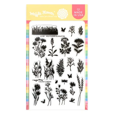Waffle Flower - Set de sellos postales con siluetas de flores silvestres