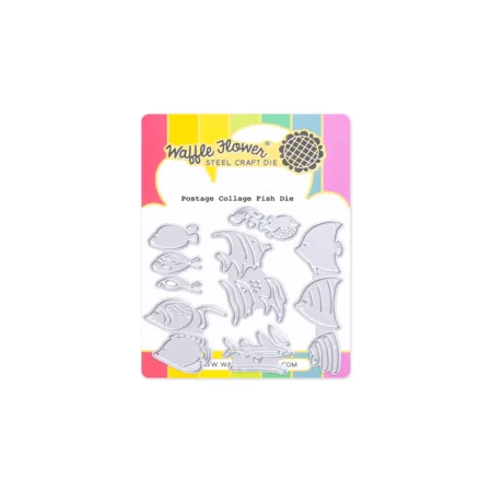 Waffle Flower - Troquel de pez para collage postal
