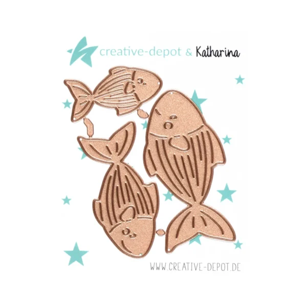 Creative Depot - Troquel   Trío de peces de rayas