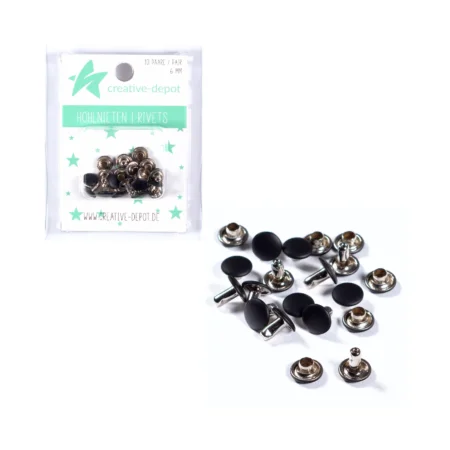 Creative Depot - Remaches huecos dobles - Negro