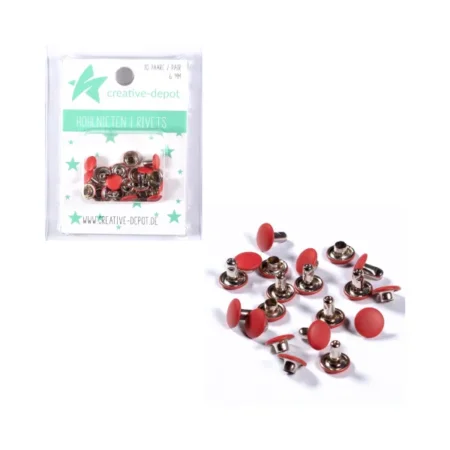 Creative Depot - Remaches huecos dobles - Rojo navidad