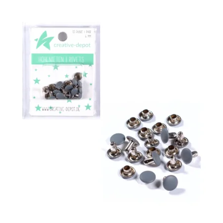 Creative Depot - Remaches huecos dobles - Gris Oscuro
