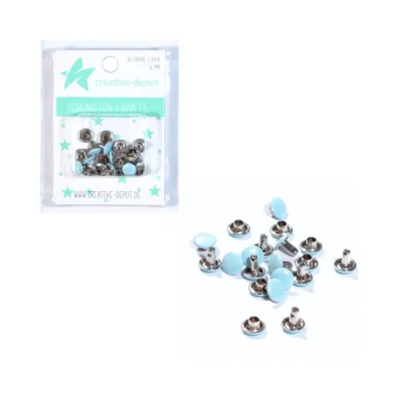 Creative Depot - Remaches huecos dobles - Azul Claro Vintage