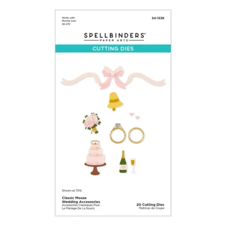 Spellbinders - Troqueles grabados para accesorios de boda con diseño de ratón clásico