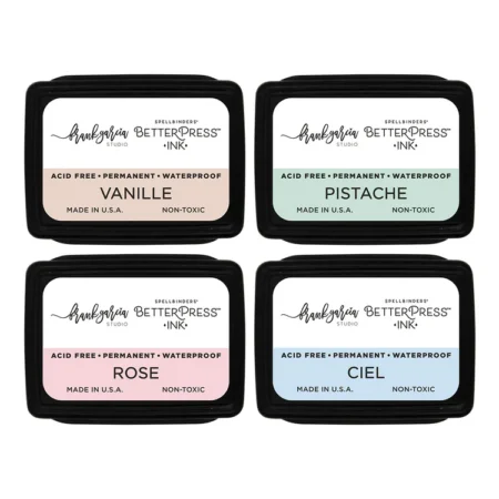 Spellbinders - Blushing Macarons BetterPress Ink Mini Set by Frank Garcia - 4 Pack