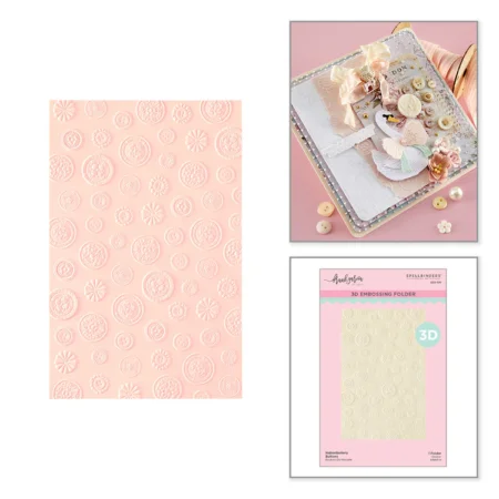 Spellbinders -  Haberdashery Buttons 3D Embossing Folder by Frank Garcia