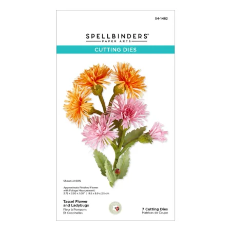 Spellbinders - Troqueles grabados de flores con borlas y mariquitas de Susan Tierney-Cockburn