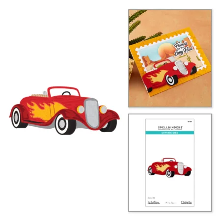 Spellbinders - Troqueles grabados con llamas de Hot Rod de Mindy Eggen