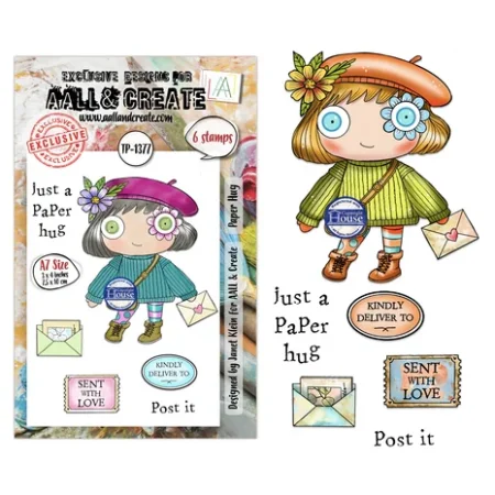 All and Create - Post & Ink A7 Stamp Sets Paper Hug by Janet Klein