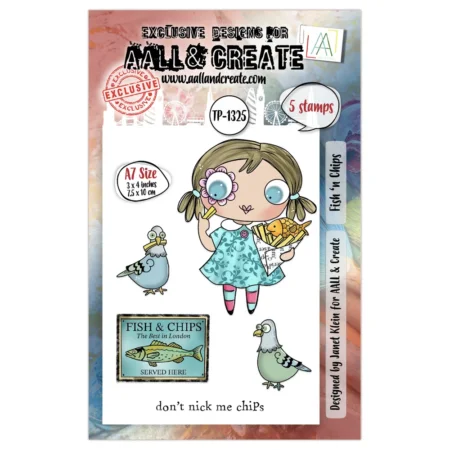 Aall and Create - Postcards from London A7 Stamp Set Fish 'n Chips