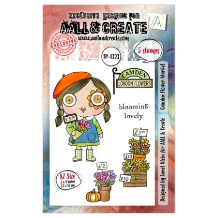 Aall and Create - Postcards from London A7 Stamp Set Camden Flower Market