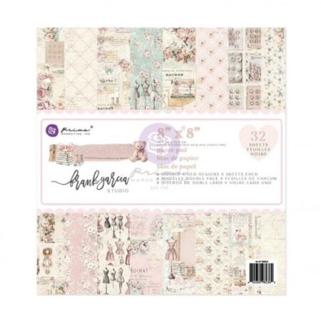 Prima Marketing - Buttons & Keepsakes 8x8nch Paper Pad by Frank Garcia