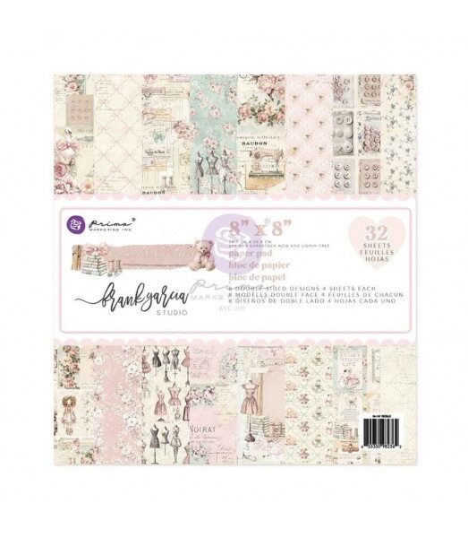 Prima Marketing - Buttons & Keepsakes 8x8nch Paper Pad by Frank Garcia