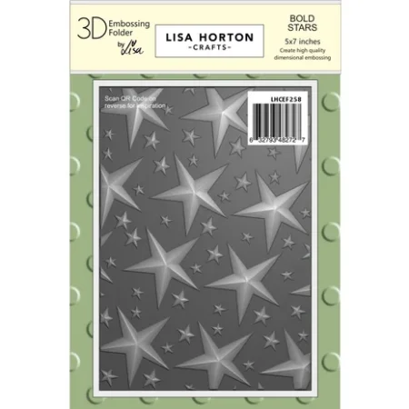 Lisa Horton Crafts - Bold Stars 5x7 Inch 3D Embossing Folder