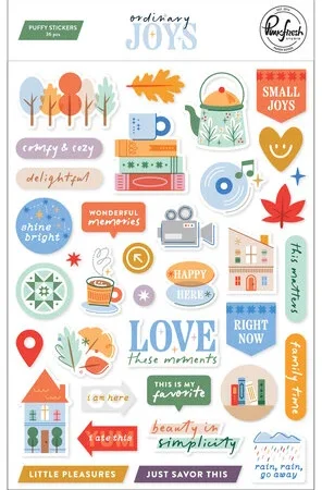 Pinkfresh Studio - Ordinary Joys Puffy Stickers by Geralyn Sy