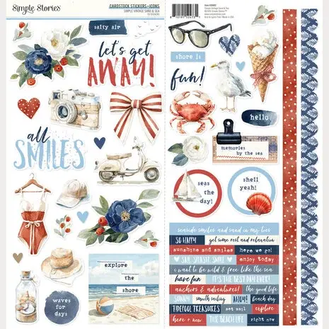 Simple Stories - Simple Vintage Sand & Sea Cardstock Stickers Icons