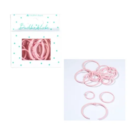 Creative Depot - Anillas para libros - Rosa chicle - Acabado mate