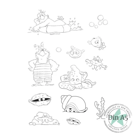 Creative Depot - Set de sellos Gaviotas salpicando agua