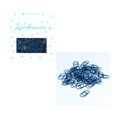 Creative Depot - Clips de papel con forma de corazón Azul marino - Acabado mate - 50 unidades