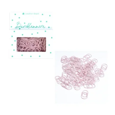 Creative Depot - Clips de papel con forma de corazón - Lila pastel - Acabado mate - 50 unidades