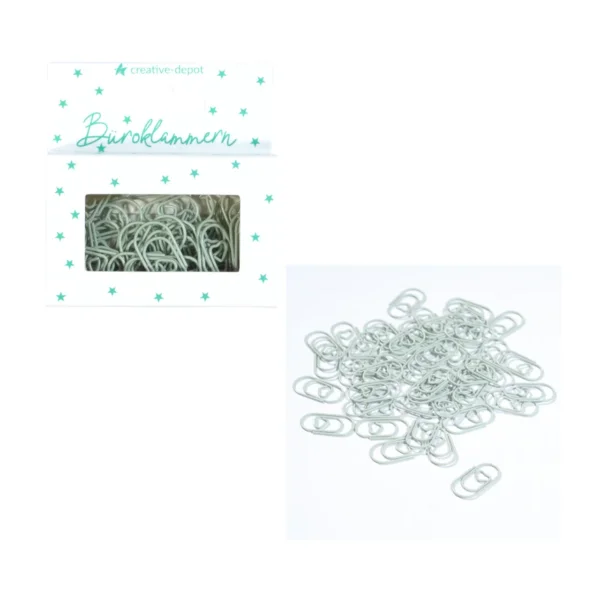 Creative Depot - Clips de papel con forma de corazón Baby Mint - Acabado mate - 50 unidades