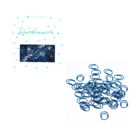 Creative Depot -  Clips de papel ovalados - Azul marino - Acabado mate - 50 unidades