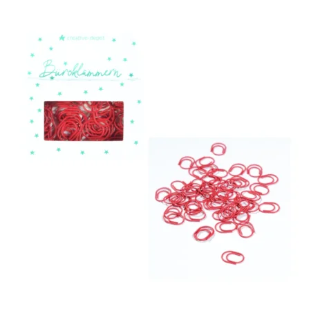 Creative Depot -  Clips de papel ovalados - Rojo Navidad - Acabado mate - 50 unidades