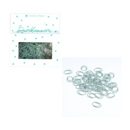Creative Depot -  Clips de papel ovalados - Vintage Mint  - Acabado mate - 50 unidades